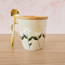 Cargar imagen en el visor de la galería, Vaso Cerámica Margaritas con tapa | Primavera 2024