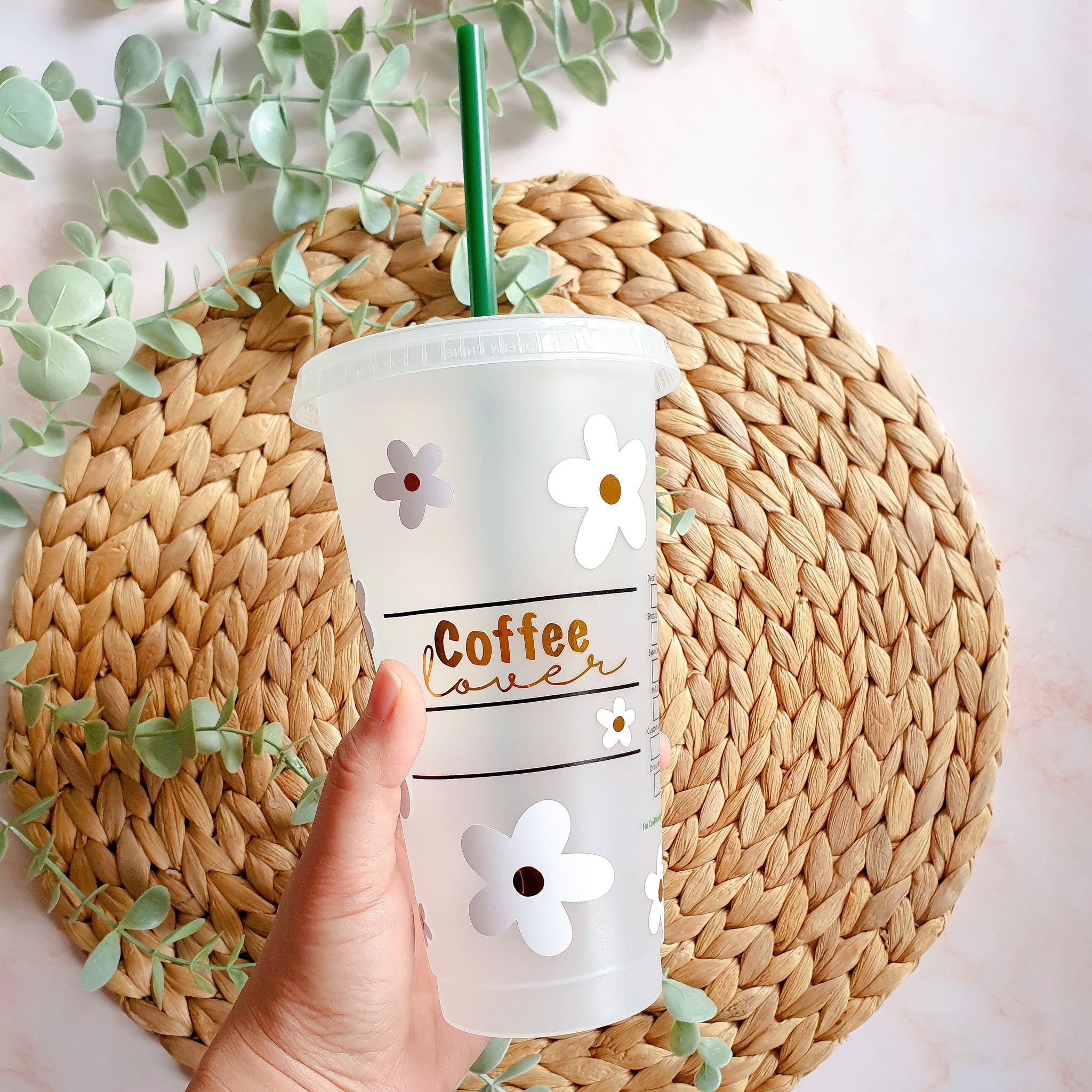 Vaso de Starbucks personalizado Flower Design – MissMomentos
