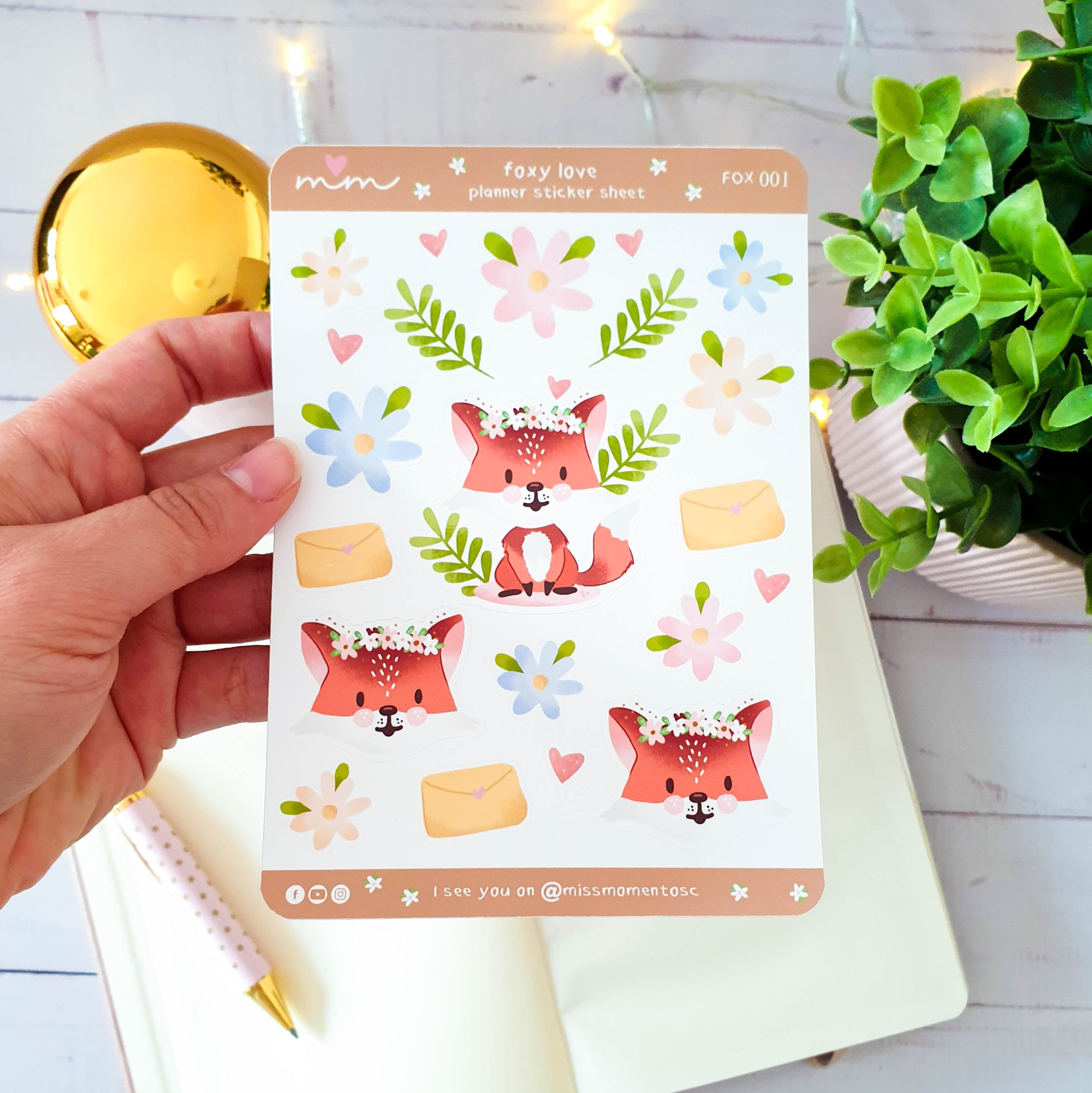 Foxy Love | Sticker sheet for agenda – MissMomentos