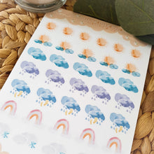 Load image into Gallery viewer, Sheet of sticker for agenda watercolor effect | Its weather time!
